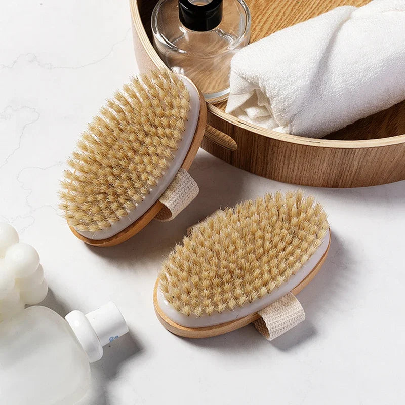 Natural Bristle Brush Soft Wet Dry Skin
