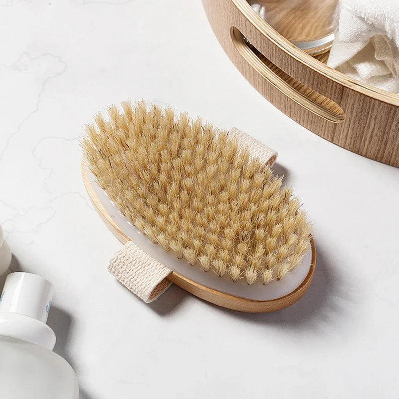 Natural Bristle Brush Soft Wet Dry Skin
