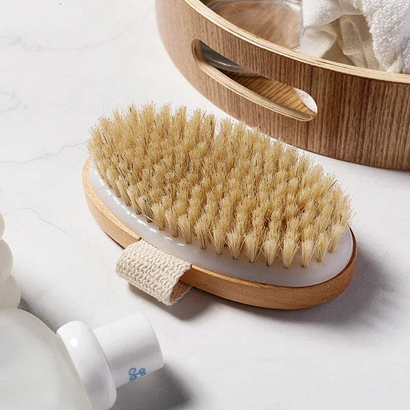 Natural Bristle Brush Soft Wet Dry Skin
