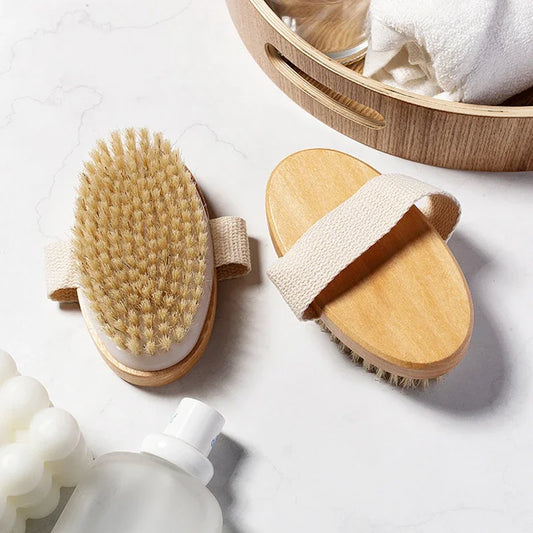 Natural  Bristle Brush Soft Wet Dry Skin